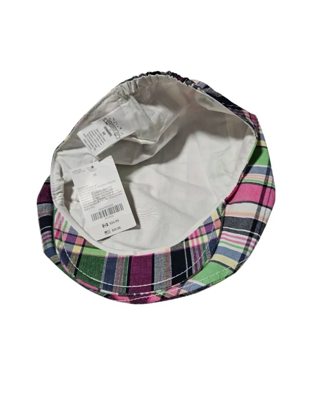 Gymboree Newsboy Cap Kids Size Medium Colorful Plaid Cabbie Madra Hat Cap Cotton